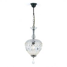 Arila lampa wisząca 1x60W E27 230V antyczny złoty / transparentny kryształ